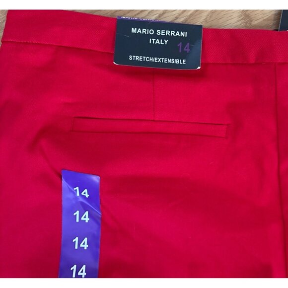 Mario Serrani Capri Pants Womens Red Comfort Stretch Size 14 Tummy Control - Picture 6 of 8
